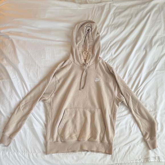 Nike Other - Nike Sportswear Club Fleece Pullover Hoodie Size M Beige